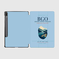 Thumbnail for Bergen Airport Flesland (BGO) design on light blue samsung tablet tablet case