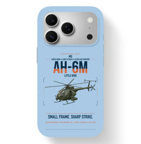 Thumbnail for MD AH-6M Little Bird design on light blue magsafe iphone case, for iPhone 17 Pro