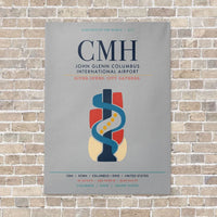 Thumbnail for John Glenn Columbus International Airport CMH vertical canvas print - no frame - light gray background