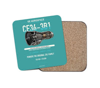 Thumbnail for CF34-3B1 design on turquoise 1 piece coaster