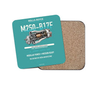 Thumbnail for M250-B17F design on turquoise 1 piece coaster
