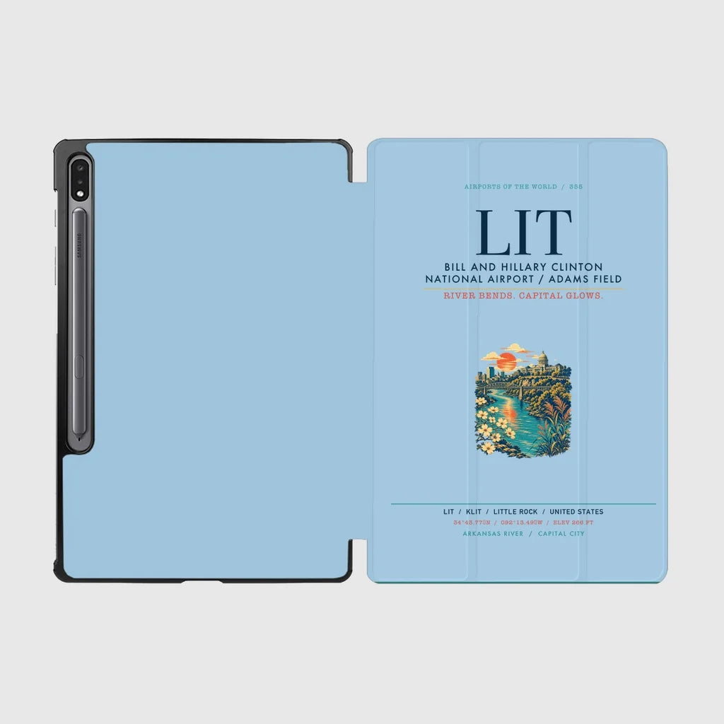 Bill and Hillary Clinton National Airport (LIT) design on light blue samsung tablet tablet case