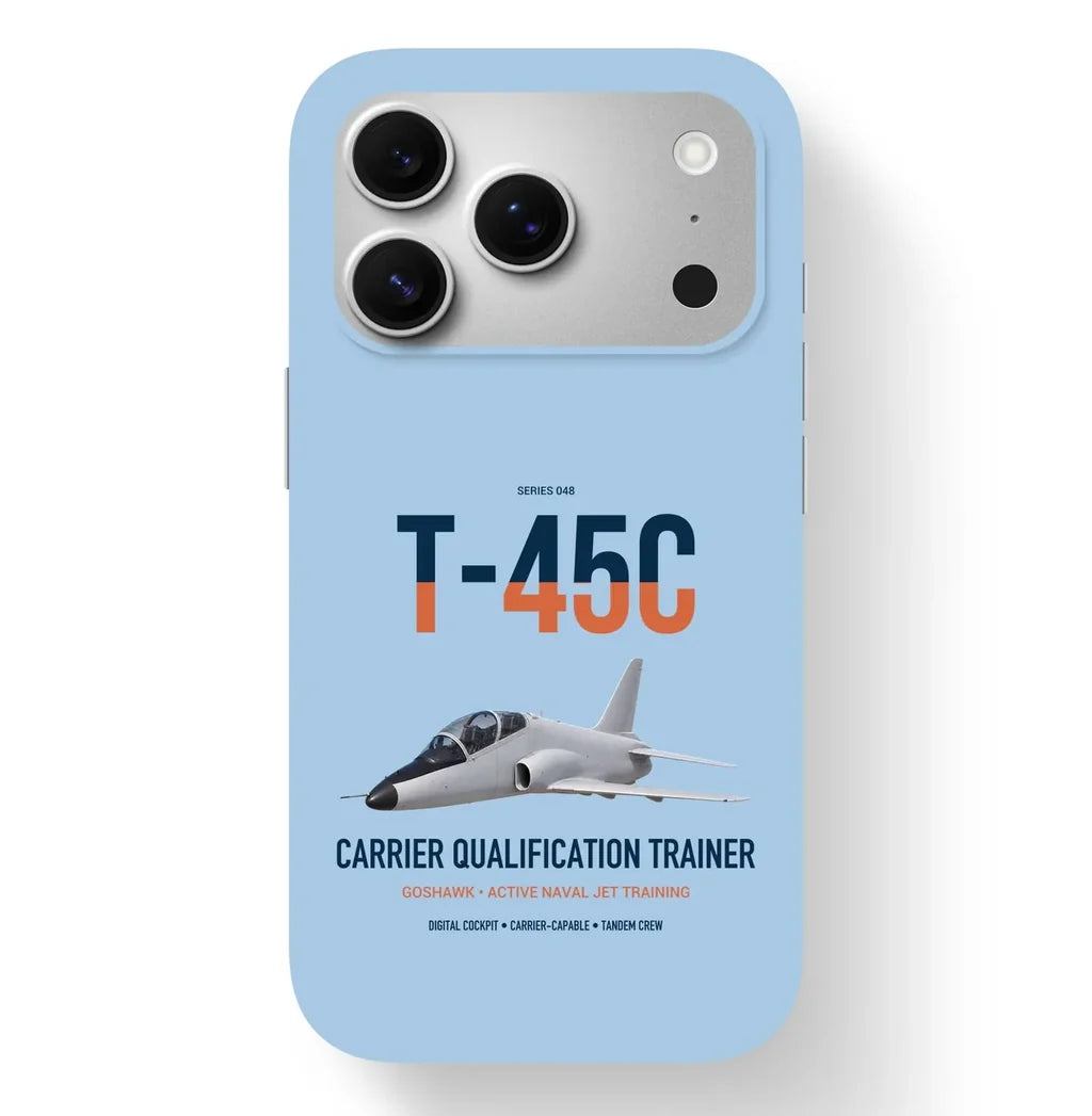 T-45C Goshawk design on light blue magsafe iphone case, for iPhone 17 Pro