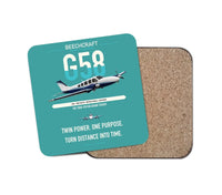 Thumbnail for Beechcraft Baron G58 design on turquoise 1 piece coaster