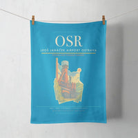 Thumbnail for Leoš Janáček Airport Ostrava (OSR) design on turquoise towel