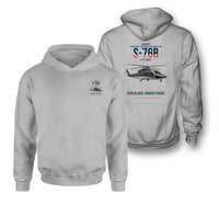 Thumbnail for Sikorsky S-76B design on light gray double-side hoodie, double-side print