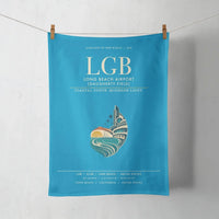 Thumbnail for Long Beach Airport (Daugherty Field) (LGB) design on turquoise towel