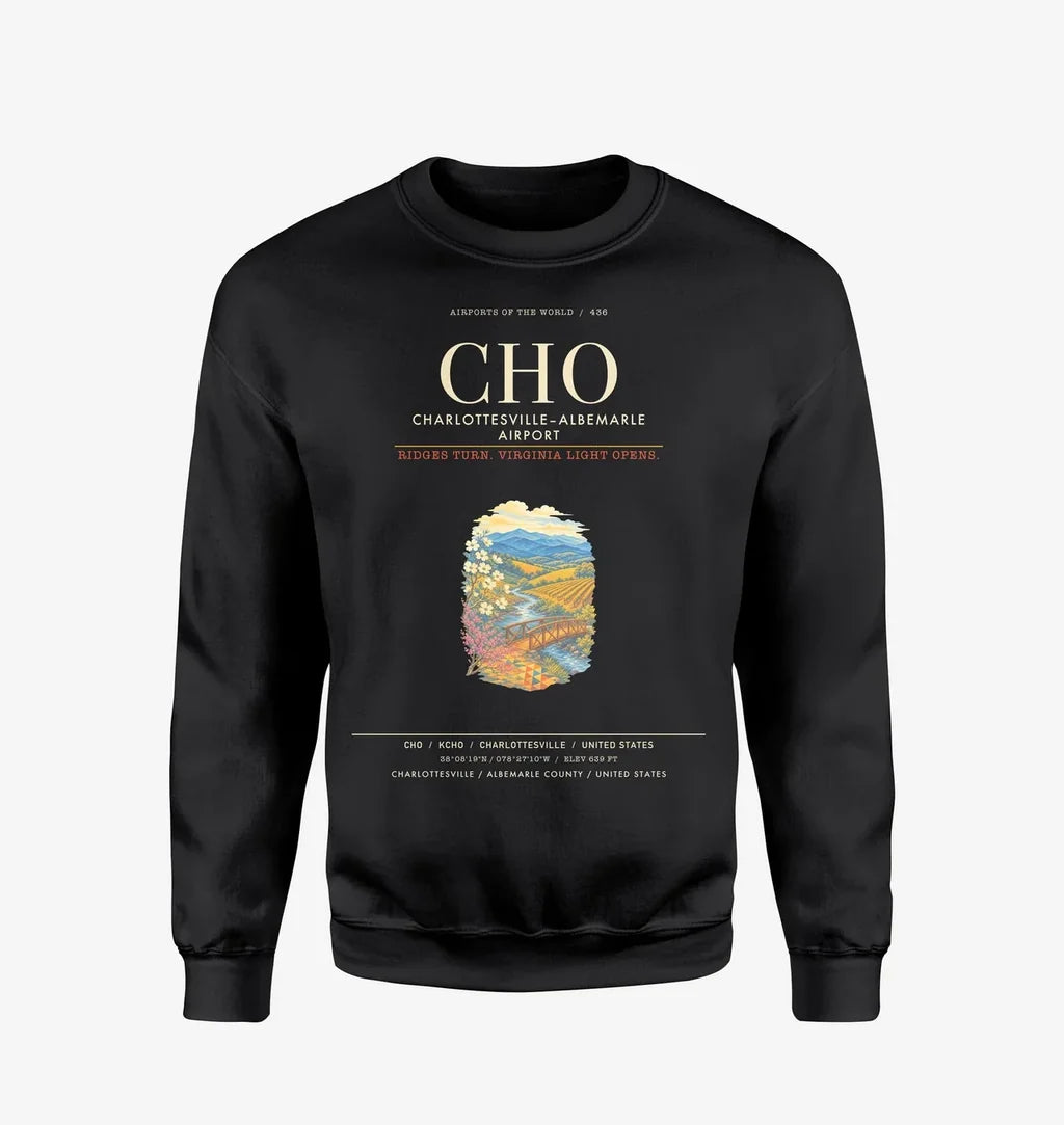CharlottesvilleAlbemarle Airport CHO Sweatshirt - Black