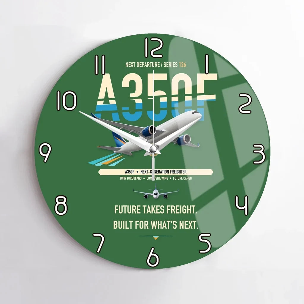 Airbus A350F design on green no frame wall clock