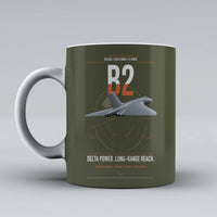 Thumbnail for Avro Vulcan B2 design on green army ceramic mug, double-side print