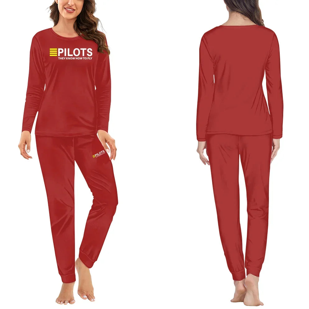 Pilots They Know How To Fly women pajamas - Red