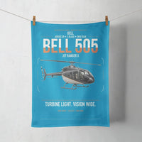 Thumbnail for Bell 505 Jet Ranger X design on turquoise towel