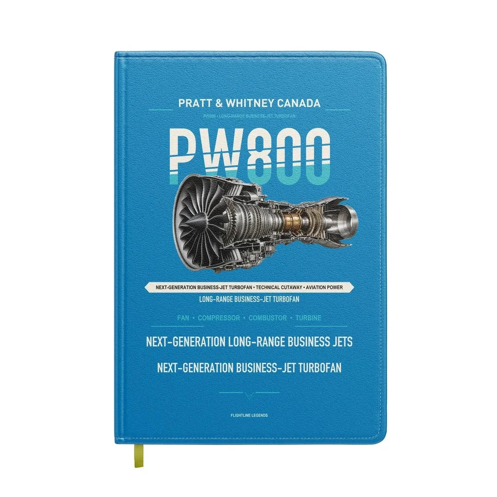 PW800 design on turquoise notebook
