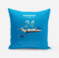 Thumbnail for Bombardier Learjet 24 design on turquoise pillow