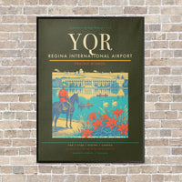 Thumbnail for Regina International Airport YQR vertical canvas print - framed - green army background