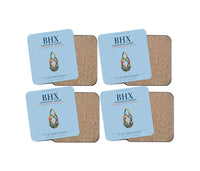 Thumbnail for Birmingham Airport (BHX) design on light blue 4 pieces set coaster