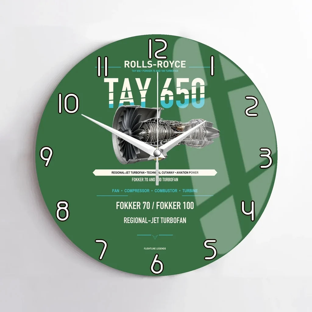 TAY 650 design on green no frame wall clock