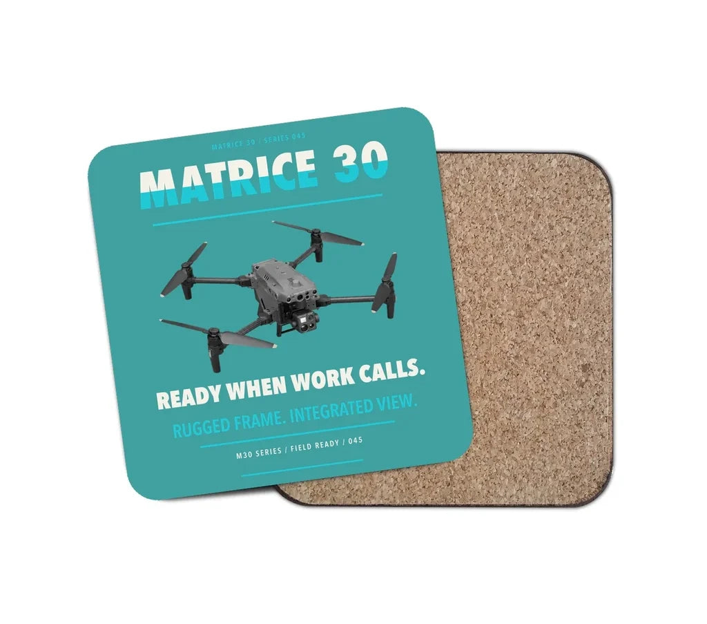 DJI Matrice 30 design on turquoise 1 piece coaster