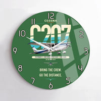 Thumbnail for Cessna T207A Stationair 8 design on green no frame wall clock