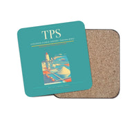 Thumbnail for Vincenzo Florio Airport Trapani-Birgi (TPS) design on turquoise 1 piece coaster