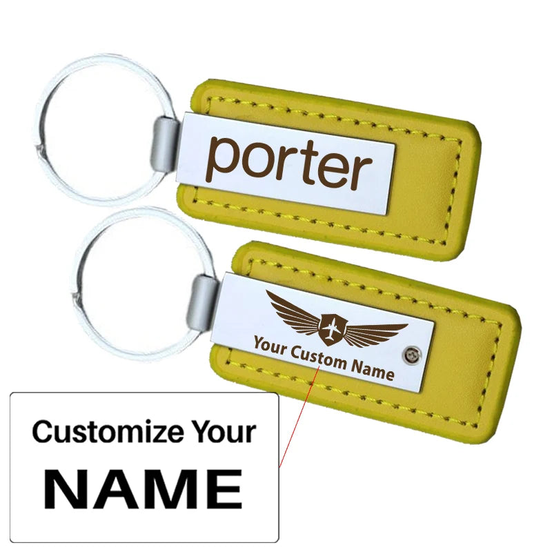 Customisable Porter Airlines Faux Leather Key Chain - view 9