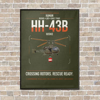 Thumbnail for Kaman HH-43B Huskie vertical canvas print - framed - green army background