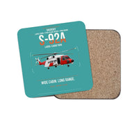 Thumbnail for Sikorsky S-92A design on turquoise 1 piece coaster