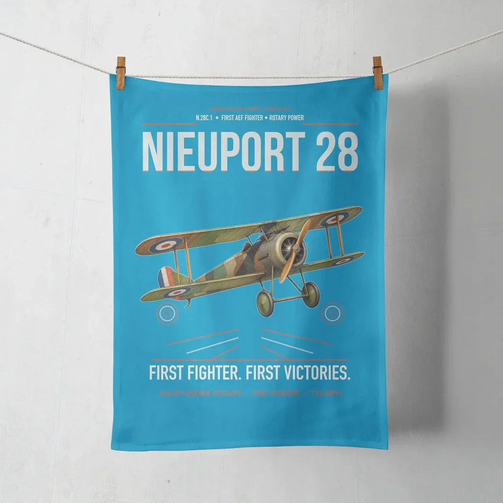 Nieuport 28C.1 design on turquoise towel