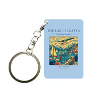 Thumbnail for VINTAGE G4039 - The Lake Regatta - Designed Key Chain design on lightblue