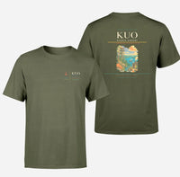 Thumbnail for Kuopio Airport (KUO) design printed on green army double-side t-shirt