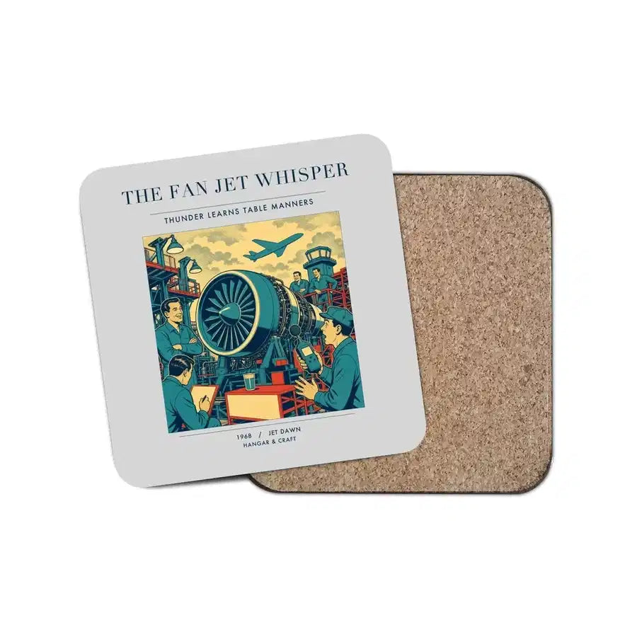The Fan Jet Whisper - Designed Coasters design on light gray 1-piece
