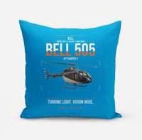 Thumbnail for Bell 505 Jet Ranger X design on turquoise pillow