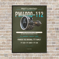 Thumbnail for PW4000-112 vertical canvas print - framed - green army background