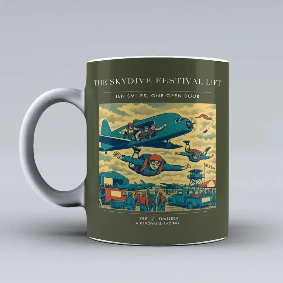 VINTAGE G4471 - The Skydive Festival Lift - Ceramic Mug design on greenarmy