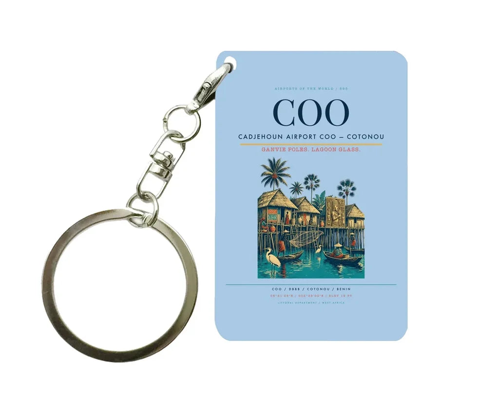 Cadjehoun Airport COO — Cotonou Key Chain design on light blue key chain