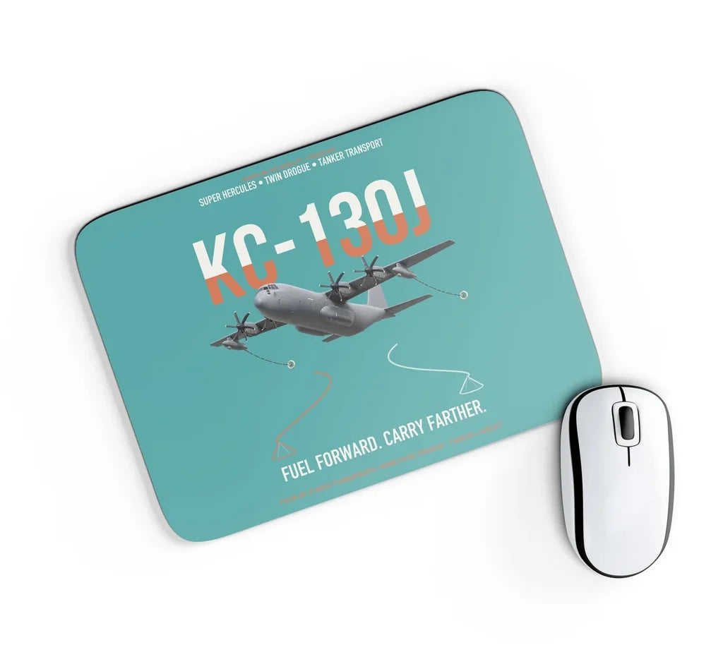 KC-130J SUPER HERCULES design on turquoise rectangle mouse pad