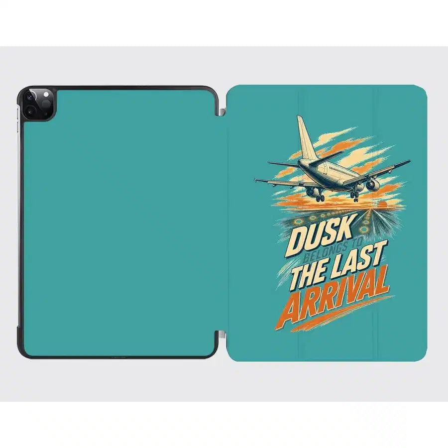 Dusk Belongs To The Last Arrival design on turquoise ipad tablet case
