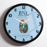 Thumbnail for Brisbane Airport (BNE) design on light blue framed wall clock