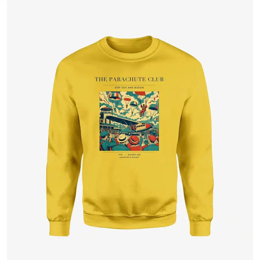 VINTAGE G4032 - The Parachute Club - Designed Sweatshirts design on yellow