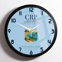 Thumbnail for Corpus Christi International Airport (CRP) design on light blue framed wall clock