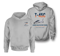 Thumbnail for T-45C Goshawk design on light gray double-side hoodie, double-side print