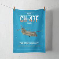 Thumbnail for Boeing CH-47F Chinook design on turquoise towel