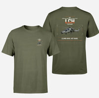 Thumbnail for HAL LCH Prachand design on green army t-shirt, double-side print