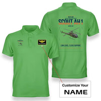 Thumbnail for Westland Scout AH1 design on light green+name double-side polo t-shirt, double-side print