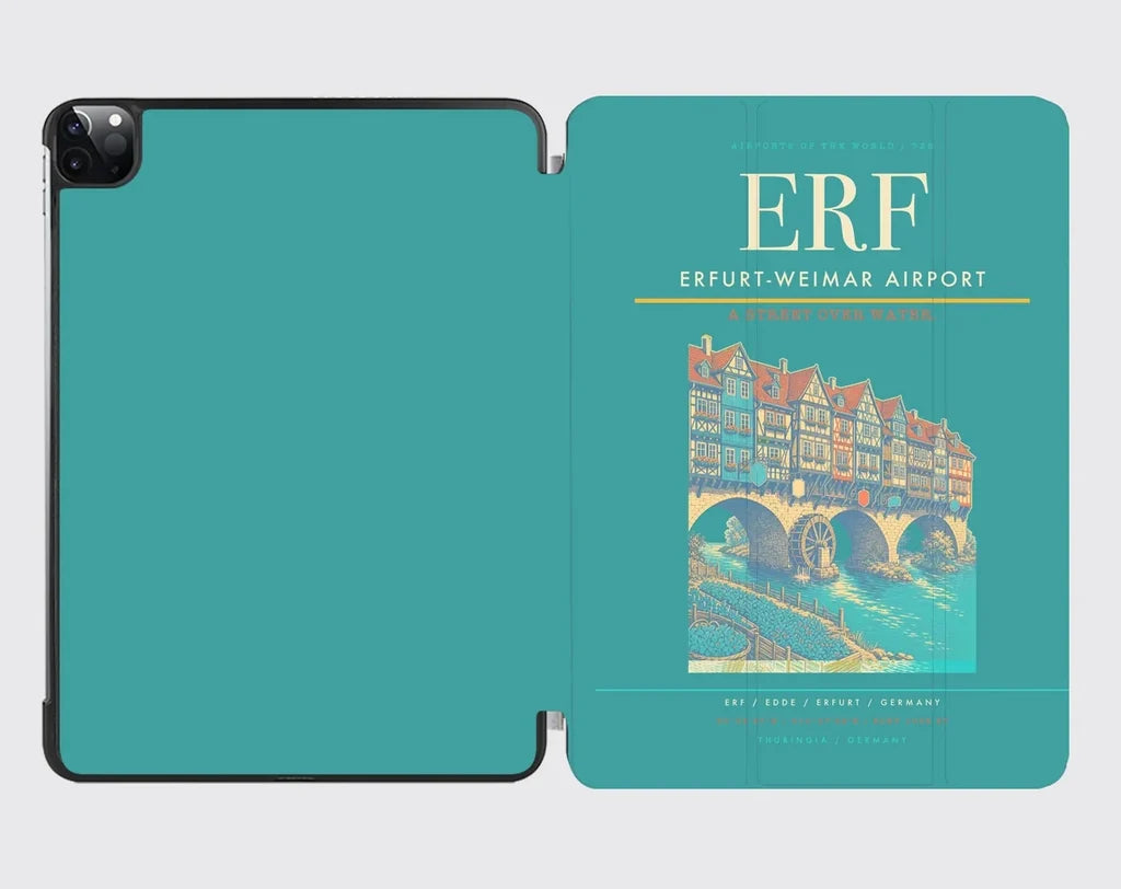 Erfurt-Weimar Airport (ERF) design on turquoise ipad tablet case