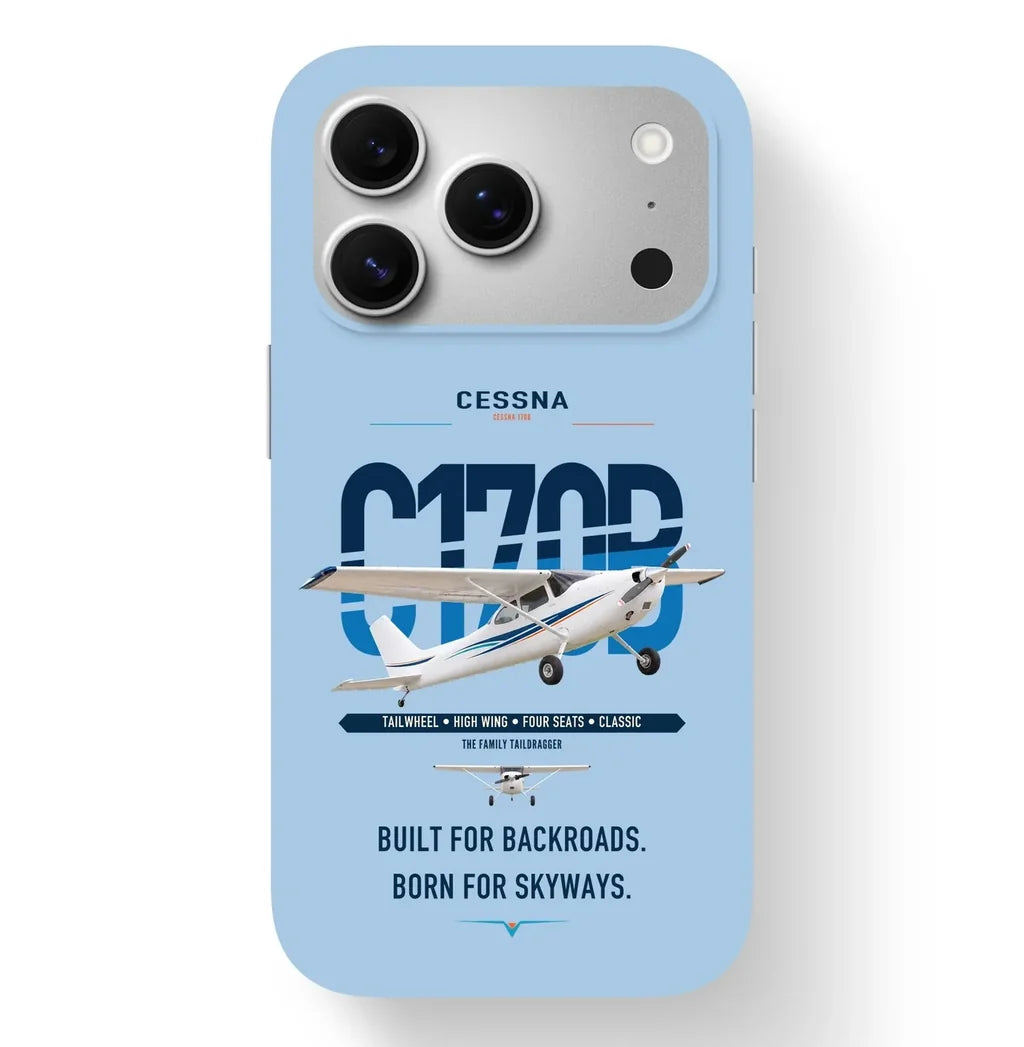 Cessna 170B design on light blue magsafe iphone case, for iPhone 17 Pro
