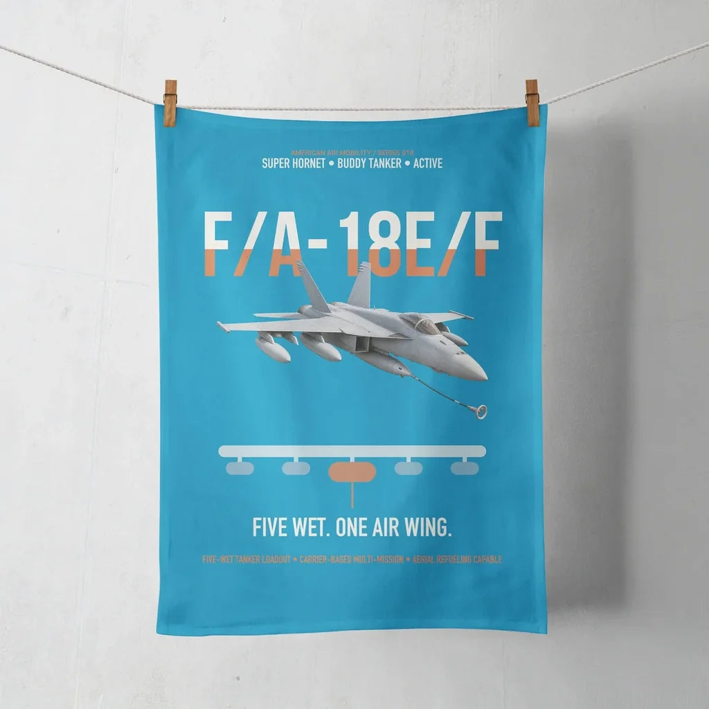 F A-18E F Buddy Tanker design on turquoise towel