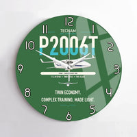 Thumbnail for Tecnam P2006T design on green no frame wall clock