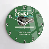 Thumbnail for CFM56-3 design on green no frame wall clock