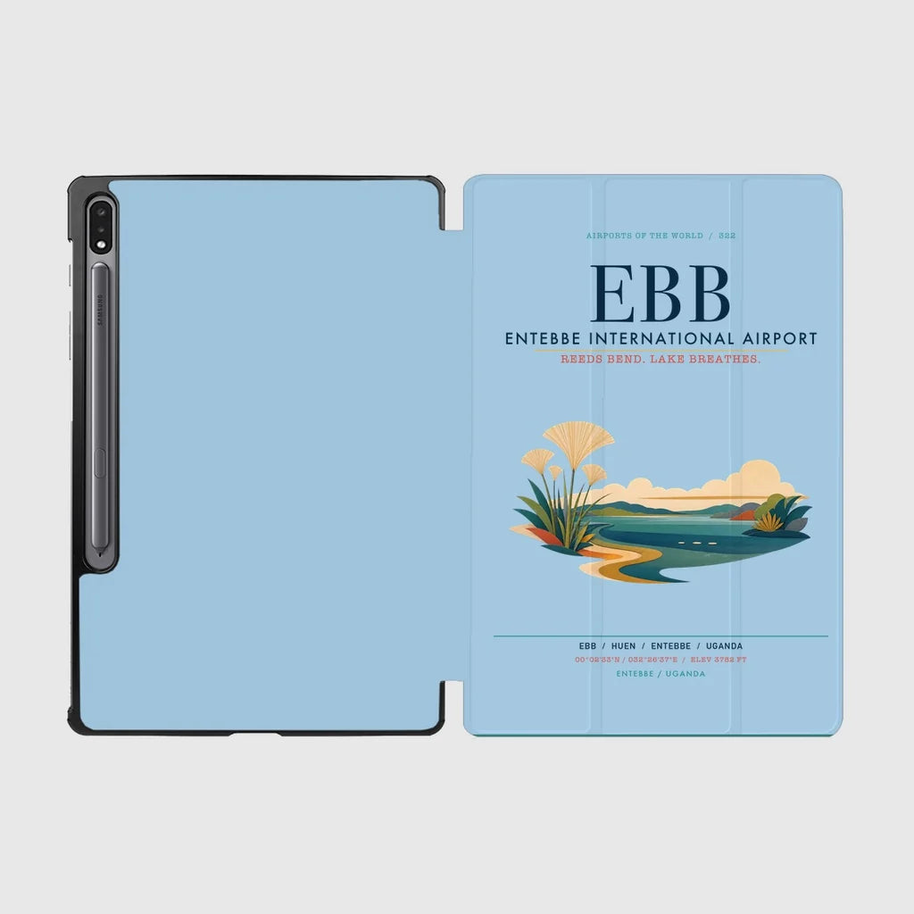 Entebbe International Airport (EBB) design on light blue samsung tablet tablet case